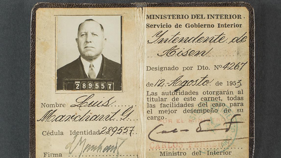 Cédula de identidad del intendente general Marchant, 1953